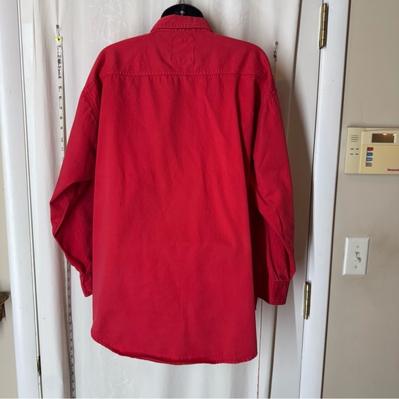 Vintage Details Express Women's Red Button-Down Oversized Shirt - Picture 4 of 11